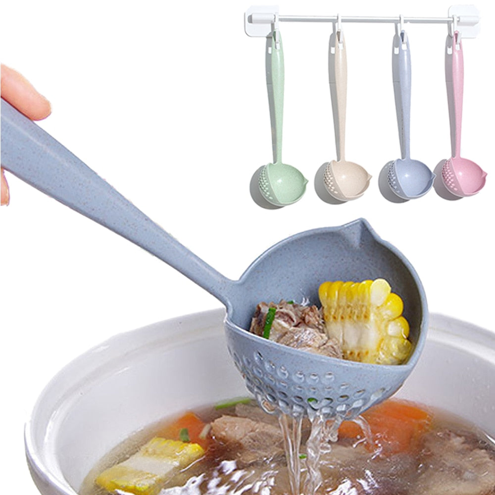 Long Handle Soup Spoon With Filter Strainer